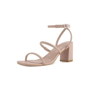 TAN STRAPPY BLOCK HEELS